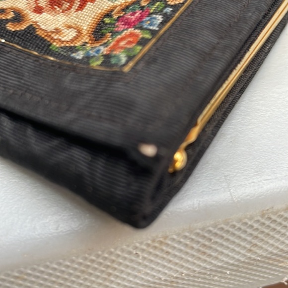 Vintage Wallet Black Moire Fabric Leo Miller Made in Paris France - Picture 9 of 9